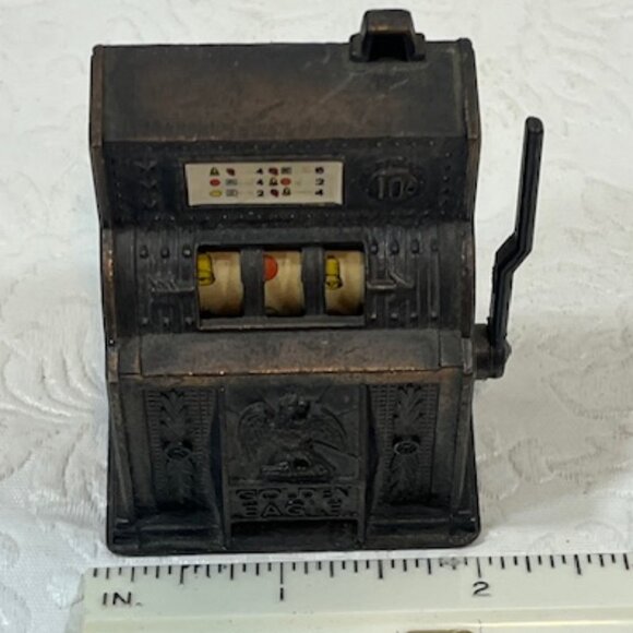 VTG Diecast Metal Toy Mini Pencil Sharpener Slots Machine w/Movable Lever2"x2.5 - Picture 10 of 11